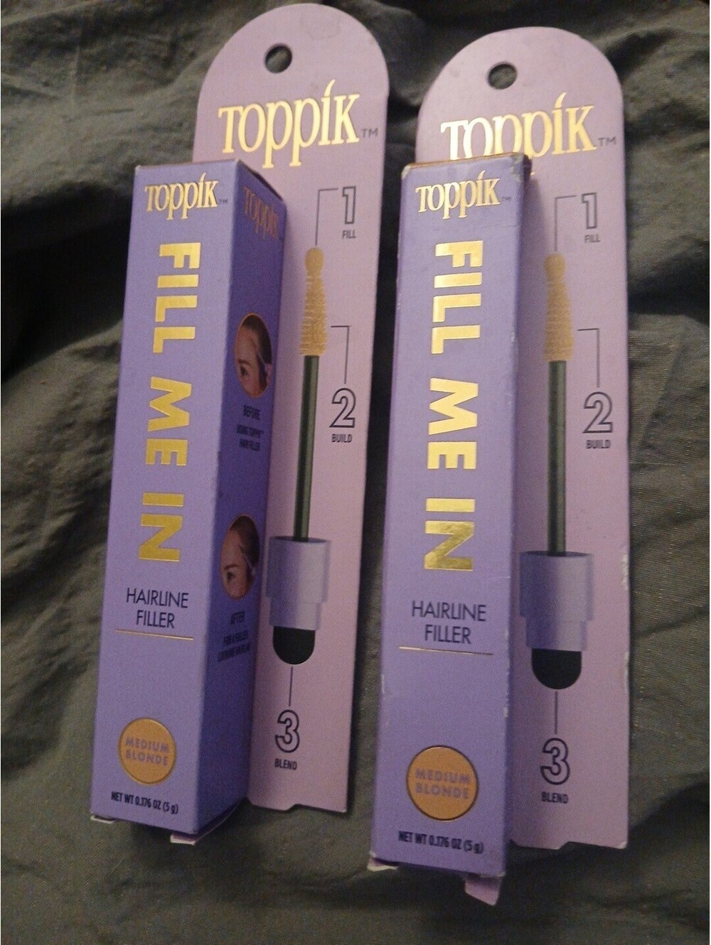 Toppik Fill Me In Hairline Filler Medium Blonde 0.28 oz Lot of 2